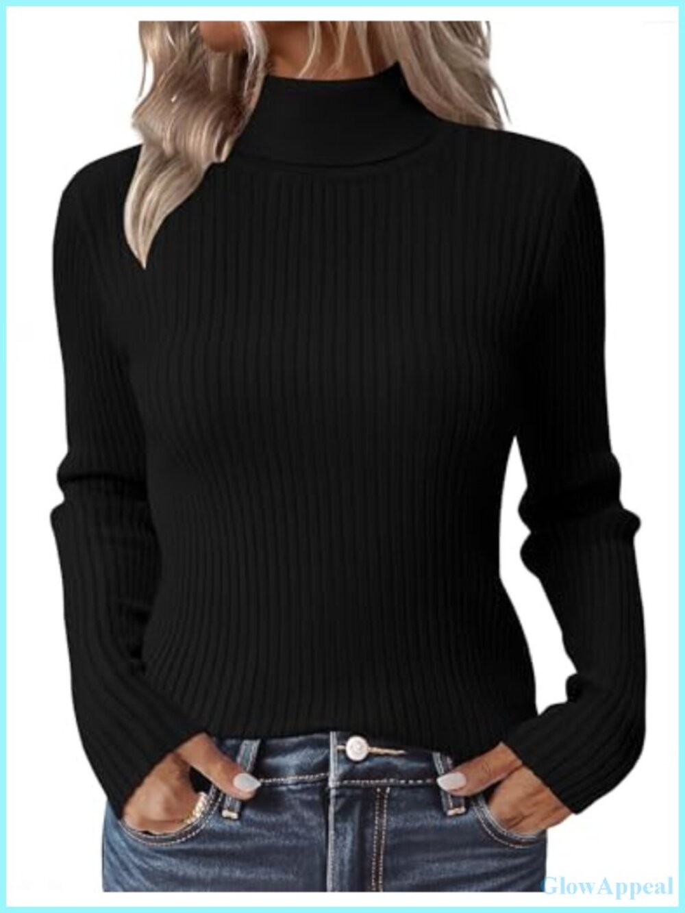 Zeagoo Women's Turtleneck Sweater Ribbed Knit Slim Fit Long Sleeve Fall Winter
